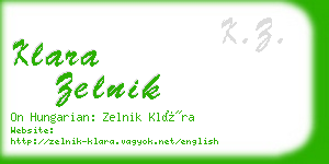 klara zelnik business card